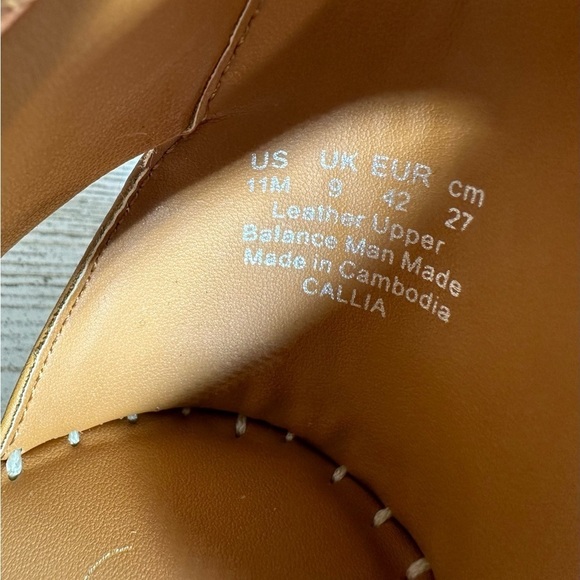 New Franco Sarto Callia Tan Leather Ankle Strap Wedge Sandal #255 - Picture 6 of 8